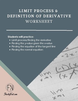 Preview of Limit Process & Definition of Derivative - Worksheet