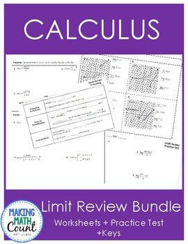 Preview of Limit Review Bundle (Worksheets + Practice Test)