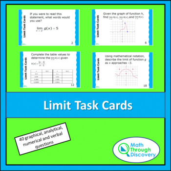 Preview of Calculus - Limit Task Cards