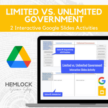 Preview of Limited & Unlimited Governments - Drag-and-drop in Slides | REMOTE LEARNING