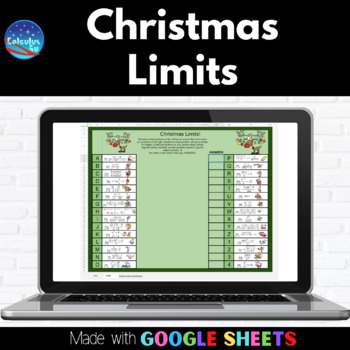 Preview of Limits - Christmas | Digital Activity Google™ Sheets