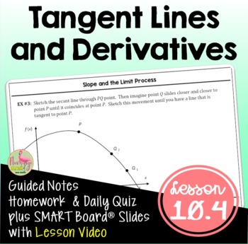 Preview of The Derivative and Tangent Lines with Lesson Video (Unit 10)