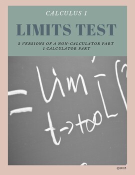 Preview of Limits Test