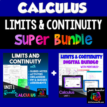 Preview of Limits and Continuity Digital and Print Super Bundle for Calculus