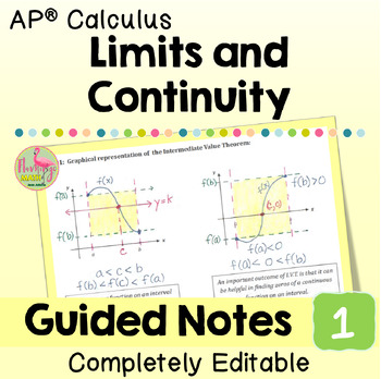 Preview of Limits and Continuity Guided Notes (AP Calculus - Unit 1)