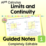Limits and Continuity Guided Notes (AP Calculus - Unit 1)