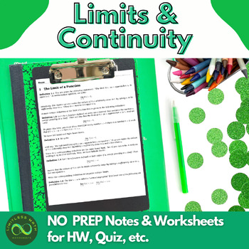 Preview of Limits and Continuity - Notes & Worksheets