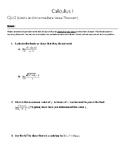 Limits and Intermediate Value Theorem Quiz