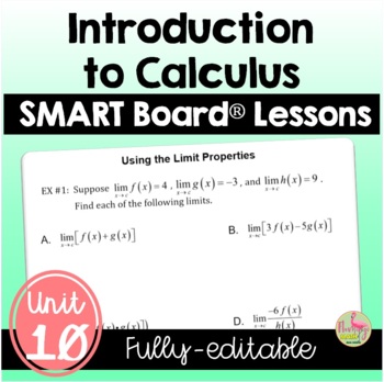 Preview of Intro to Calculus SMART Board® Lessons (Unit 10)