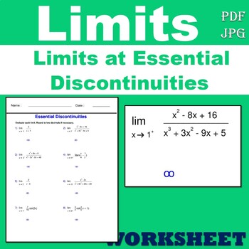Preview of Limits at Essential Discontinuities - Calculus - Limits