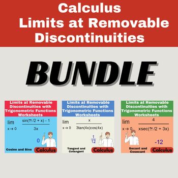 Preview of Limits at Removable Discontinuities  Worksheets Bundle