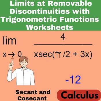 Preview of Limits at Removable Discontinuities with Trigonometric - Calculus Worksheets