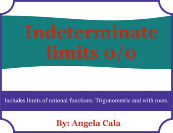 Preview of Limits indeterminated for Google Forms™ Distance Learning: Colloring
