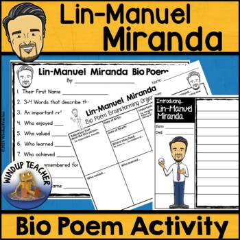 Preview of Lin-Manuel Miranda Biography Poem Activity and Writing Paper