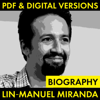 Preview of Lin-Manuel Miranda Biography Study Worksheet, PDF & Google Drive Activity, CCSS