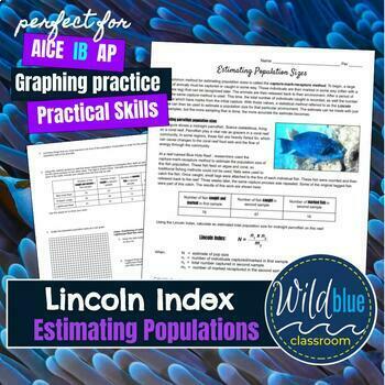 Preview of Lincoln Index with graphing - AICE | AP | IB | Marine Unit 4.4 | Environmental