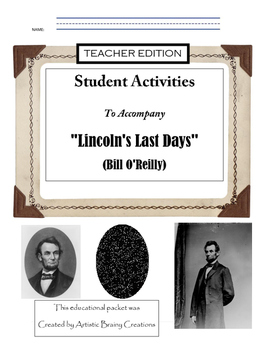 Preview of Lincoln's Last Days TEACHER Edition Non-Fiction Book Study
