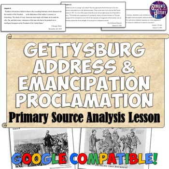 Preview of Gettysburg Address & Emancipation Proclamation Primary Source Analysis