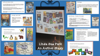 Preview of Linda Sue Park Author Study Expanded - Explore "A Long Walk to Water" author