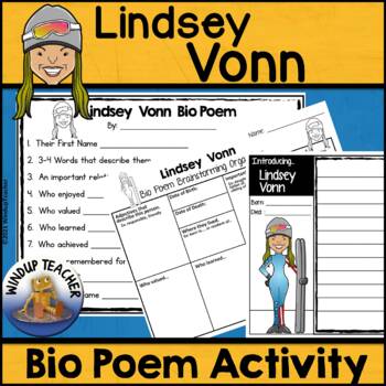 Preview of Lindsey Vonn Biography Poem Activity and Writing Paper