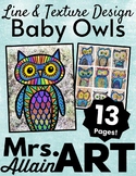 Line Design Baby Owls