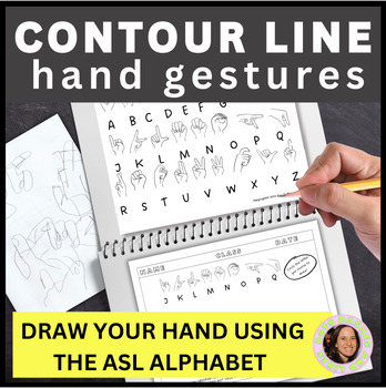 Preview of Line Drawing Lessons for Middle School Art- Blind Contour Activity and Worksheet