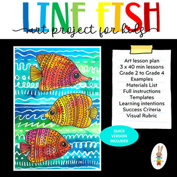 Preview of Line Fish - Elements of Art Lesson Plan