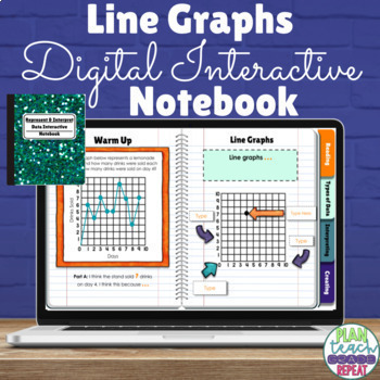 Preview of Line Graphs Digital Interactive Notebook - 5.MD.2