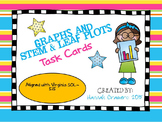 Line Graphs and Stem and Leaf Plot Task Cards