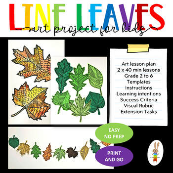 Preview of Line Leaves - Elements of Art Lesson Plan