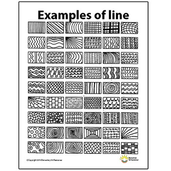 Preview of Line Pattern Handout One Page Elements of Art Principles of Design Visual Arts