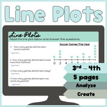 Preview of Line Plot | 3rd - 4th Grade | Math Activities | Digital