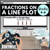 Line Plot Fractions Video Game Lesson/Distance Learning Pr