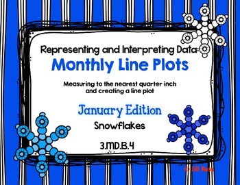 Preview of Line Plot Math Center Task Cards January #2: Measure & Interpret Data 3.MD.B.4