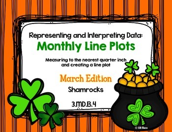 Preview of Line Plot Math Center Task Cards March: Measure & Interpret Data 3.MD.B.4
