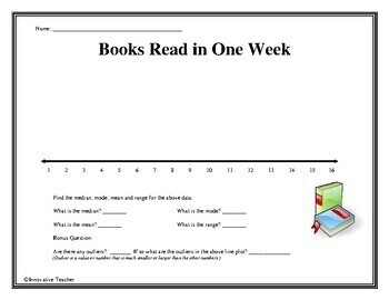 Line Plot Worksheet by Innovative Teacher | Teachers Pay Teachers