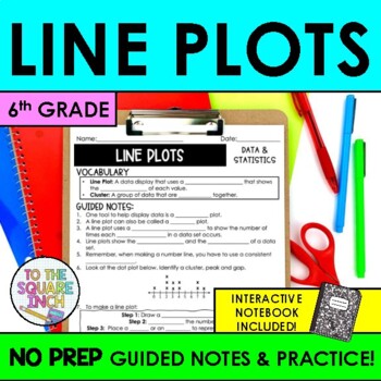 Preview of Line Plot Notes & Practice | Line Plots Guided Notes | + Interactive Notebook