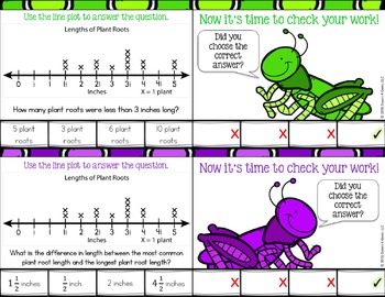 4th Grade Line Plots Task Cards: Line Plots with Fractions 4.MD.4