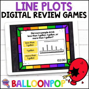 Preview of 5th Grade Line Plots Digital Math Review Games BalloonPop™