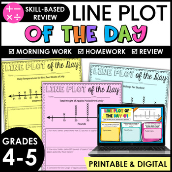 Preview of Line Plot of the Day - with Printable and Digital Line Plots Practice