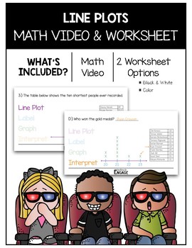 Preview of 4.MD.4: Line Plots Math Video and Worksheet