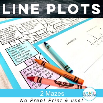Preview of Line Plots with Fractions Activities | Math Maze Worksheets