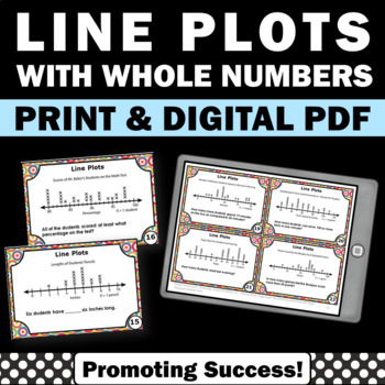 Preview of Line Plots Measurement Activities Interpreting Data and Charts Math Task Cards
