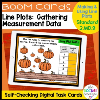 Preview of Line Plots for Second Grade Fall BOOM™ Cards 2.MD.9