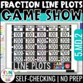 Line Plots with Fractions Game Show 5th Grade Math Test Pr