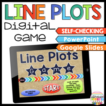 Preview of Line Plots with Fractions Activity Game Google Classroom™ & PowerPoint™