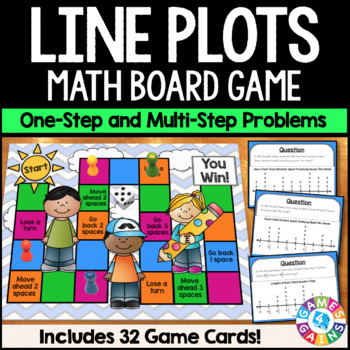 Preview of Line Plots with Fractions Task Cards Activity Interpret Read Graphs & Data Game