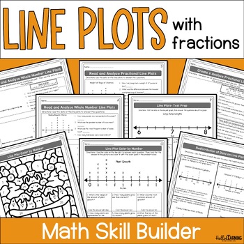 Preview of Line Plots with Fractions Worksheets - Line Plot Activities for 4th & 5th Grade
