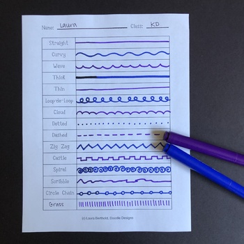 Line Practice Worksheet by Doodle Designs | Teachers Pay Teachers