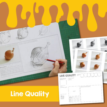 Preview of Line Quality Lesson for Middle or Senior Art. Distance or classroom learning.